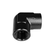 90-Degree 1/2 NPT Female-Female Hose Coupler Adapter, Black