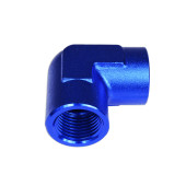 90-Degree 1/2 NPT Female-Female Hose Coupler Adapter, Blue