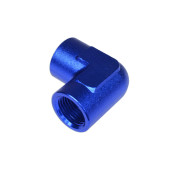 Blue 1/4 NPT 90-Degree Female-Female Coupler Hose Fitting Adapter
