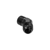 AN6 JIC Flare to 1/4 NPT 45° Straight Adapter Black