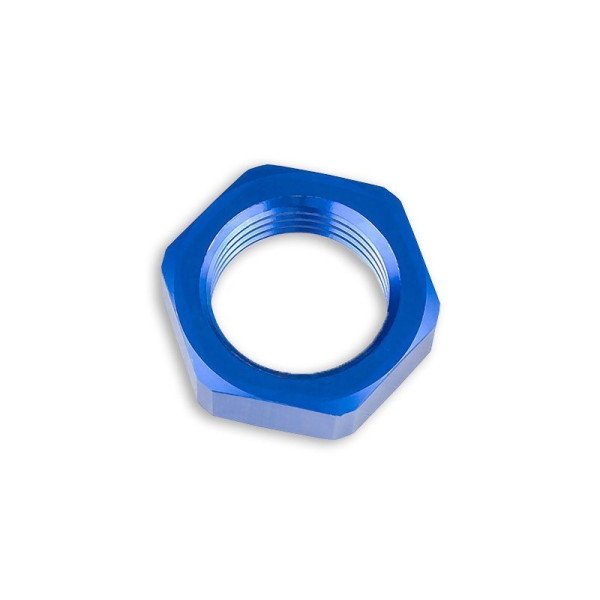 Blue AN-8 JIC Bulkhead Hex Nut Fuel Hose Fitting