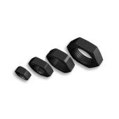 AN-6 JIC Bulkhead Hex Nut Fuel Hose Fitting - Black