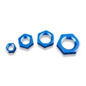 AN-4 JIC Bulkhead Hex Nut Fuel Hose Fitting - Blue