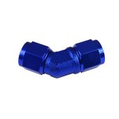 Blue AN8 45° Female-Female Hose Fitting Adapter