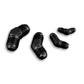 Black AN12 45° Male-Male Hose Fitting Adapter