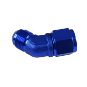 Blue AN12 45° Female-Male Hose Fitting Adapter