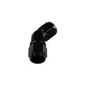 Black AN12 45° Female-Female Hose Fitting Adapter