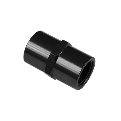 1/2 NPT Straight Female Coupler Union Adapter - Black