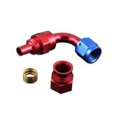 Red AN-8 JIC 90° PTFE Fuel Oil Hose Fitting