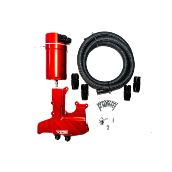 RTMG Performance Small Oil Catch Can Kit for 1.8 / 2.0 TSI - Red AN10