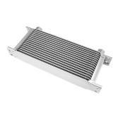 16-Row Oil Cooler with 1/2" Female Threads - Silver