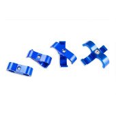 Blue AN10 Dual Clips Fuel Hose Clamp Set