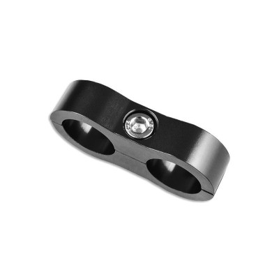 Black AN4 Dual Clips for Fuel Hose & Cable Clamps