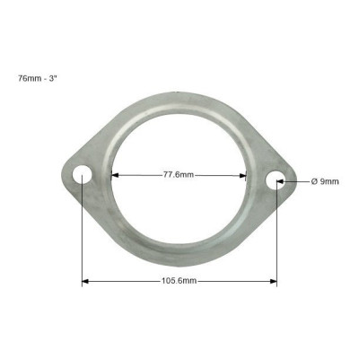 76mm Exhaust Gasket with 2 Screws - Durable Seal