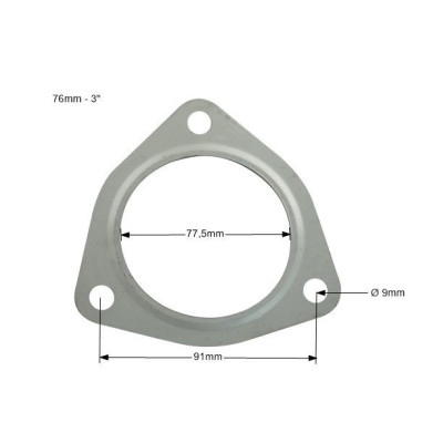 76mm Exhaust Gasket with 3 Screws - Durable Seal