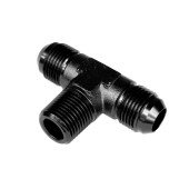 Black AN6 Male-Male Tee Fitting 1/8" NPT