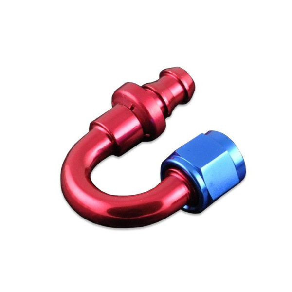 Red AN8 Push-On 180° Fitting for Performance Hoses