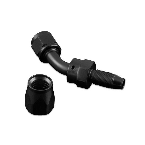 Black 45° AN6 Swivel Fitting for Custom Hoses