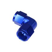 AN12 90° Female-Female Hose Fitting - Blue Coupler
