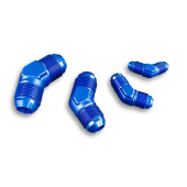 Blue AN4 45° Male-Male Hose Fitting Adapter