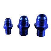 Blue AN8 JIC Flare to M10x1.25 Hose Fitting Adapter