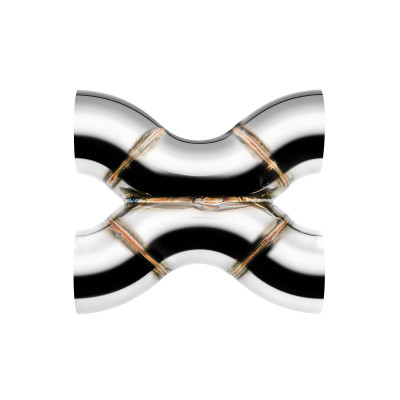 76mm Welded X-Pipe - 304 Stainless Steel