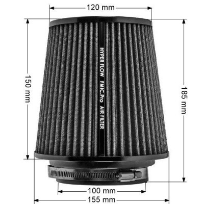 150mm Cone Air Filter - 100mm Diameter