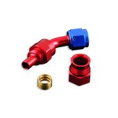 Red AN -10 JIC 45° PTFE Fuel Fitting Hose End