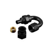 AN8 JIC 180° PTFE Fuel Oil Fitting - Black Hose End