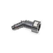 Radium 5/16" SAE Female to 45° 3/8" Barb Adapter