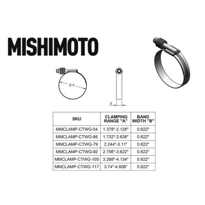 Mishimoto Constant Tension Worm Gear Clamp 2.76"-3.62"