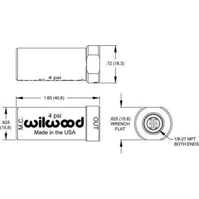 Wilwood 4 PSI Aluminum Brake Pressure Valve - Gold