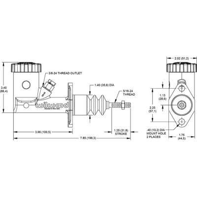 Wilwood 0.700" GS Compact Master Cylinder with Reservoir