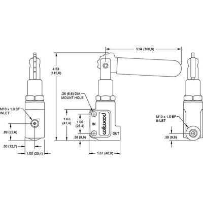 Wilwood 260-15832 Brake Bias Adjuster Valve M10x1 Ports