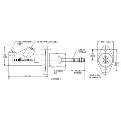Wilwood 260-6089 Compact 0.750" Remote Reservoir MC