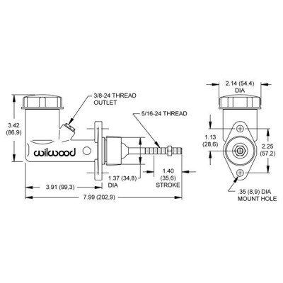 Wilwood 260-6579 0.700" Integral Reservoir Master Cylinder