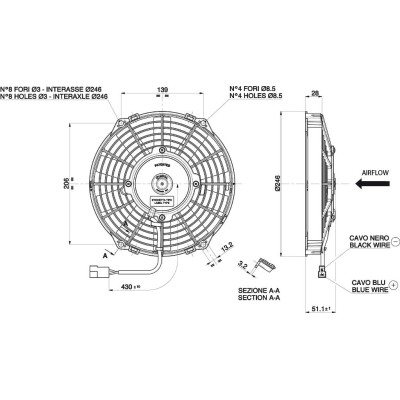 SPAL 12V Axial Pull Fan VA14-AP11/C-34S 190mm