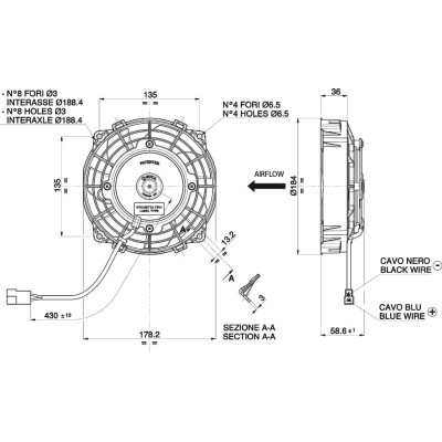 Spal 12V VA22-AP11/C-64S Axial Pull Radiator Fan 167mm