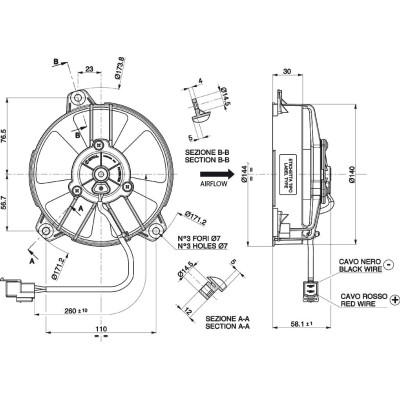 SPAL 12V Axial Cooling Fan VA31-A101-46A 130mm