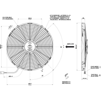 Spal 12V VA18-AP10/C-41S Axial Pull Radiator Fan 385mm