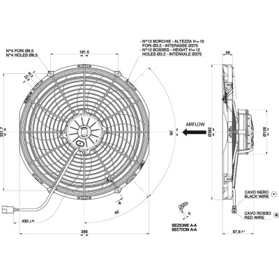 Spal 12V Axial Pull Radiator Fan 350mm VA08-AP71/LL-53S