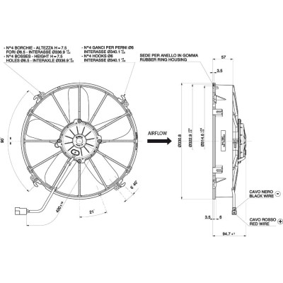 SPAL 12V Axial Cooling Fan VA01-AP70/LL-36A 305MM