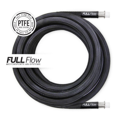 AN6 Black Nylon PTFE Stainless Braided Fuel Hose 2m