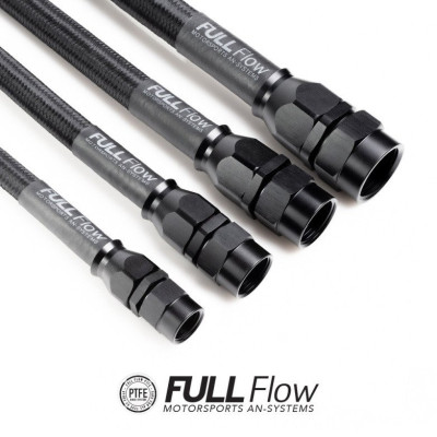 AN6 Black Nylon PTFE Stainless Braided Fuel Hose 4m