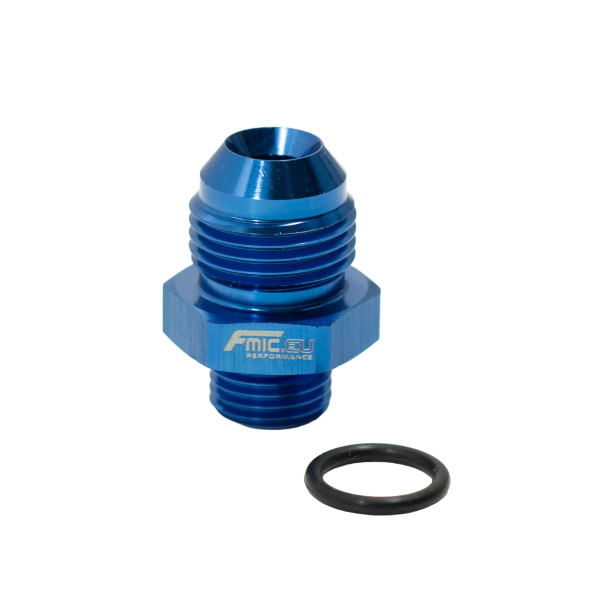 AN6 ORB to AN8 Male JIC Hose Fitting Adapter - Blue