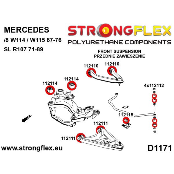 Strongflex 116308B Front subframe bush kit