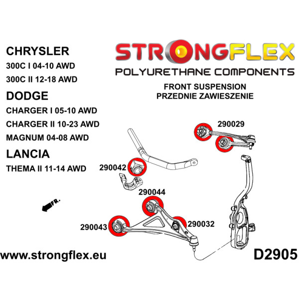 Strongflex 290044A Front lower wishbone - rear bush SPORT