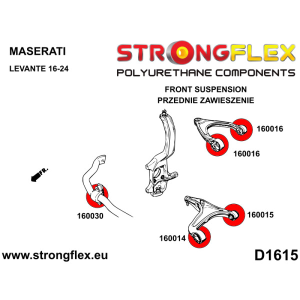 Strongflex 160030A Front anti roll bar bush SPORT