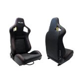 Damaged Black PVC Racing Seat Slide - Affordable Repair Option