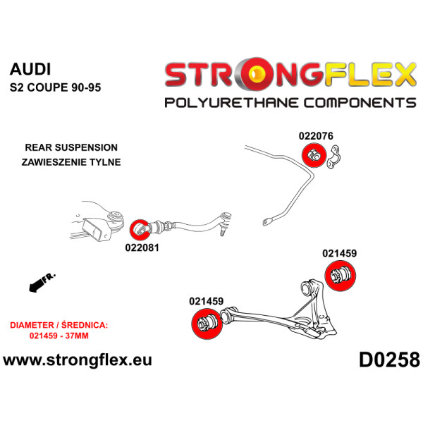 Strongflex 026299A Rear suspension bush kit SPORT